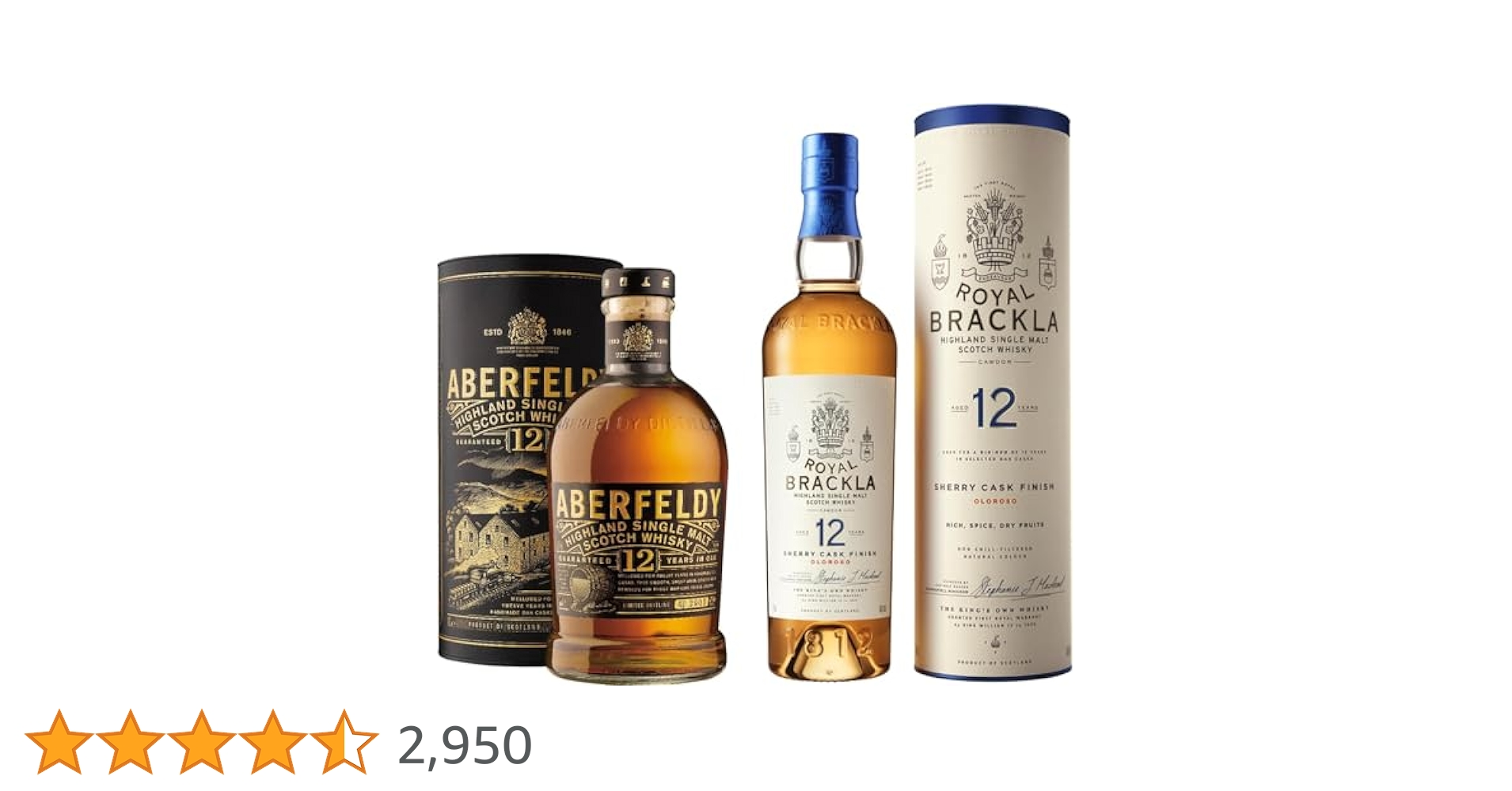 アバフェルディ１２年　2本 Amazon.co.jp: アバフェルディ12年・ロイヤルブラックラ12年飲み